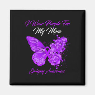 Butterfly I Wear Purple For My Mum Epilepsy Awaren Magnet