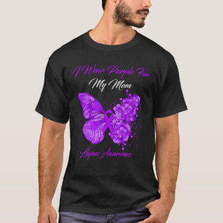 Butterfly I Wear Purple For My Mum Lupus Awareness T-Shirt