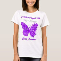 Butterfly I Wear Purple For My Mummy Lupus
