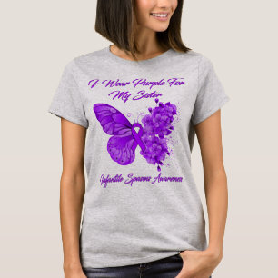Butterfly I Wear Purple For My Sister Infantile  T-Shirt