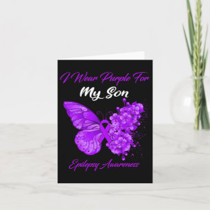 Butterfly I Wear Purple For My Son Epilepsy Awaren Card
