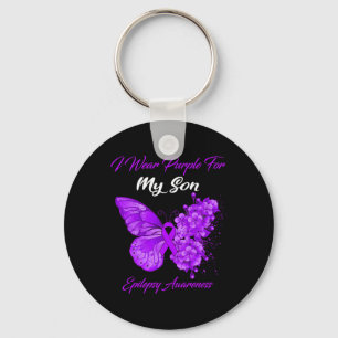 Butterfly I Wear Purple For My Son Epilepsy Awaren Key Ring
