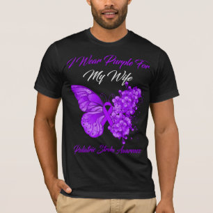 Butterfly I Wear Purple For My Wife Paediatrics St T-Shirt
