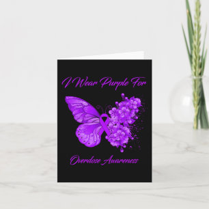 Butterfly I Wear Purple For Overdose Awareness Card
