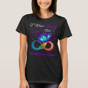 Butterfly I Wear Purple For Pancreatic Cancer  T-Shirt
