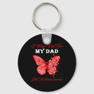 Butterfly I Wear Red For My Dad Sickle Cell Anaemi Key Ring