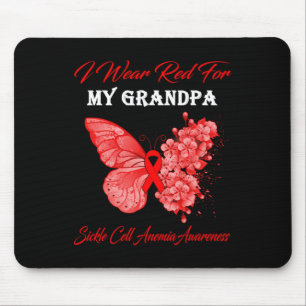 Butterfly I Wear Red For My Grandpa Sickle Cell An Mouse Pad