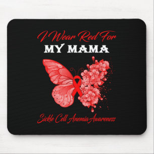 Butterfly I Wear Red For My Mama Sickle Cell Anemi Mouse Pad