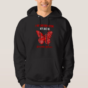 Butterfly I Wear Red For My Mum Haemophilia Awaren Hoodie