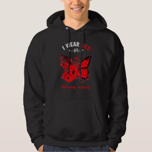 Butterfly I Wear Red For Tuberculosis Awareness Hoodie