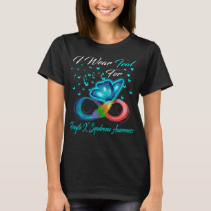 Butterfly I Wear Tead For Fragile X Syndrome  T-Shirt