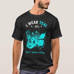 Butterfly I Wear Teal For Fragile X Syndrome Aware T-Shirt