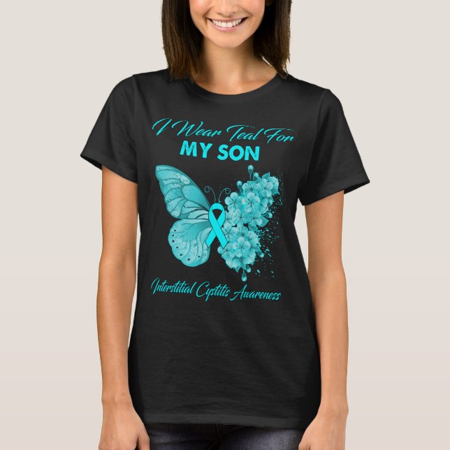 Butterfly I Wear Teal For My Son Interstitial  T-Shirt (Front)