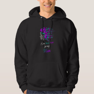 Butterfly I Wear Teal & Purple For Mom Suicide Pre Hoodie
