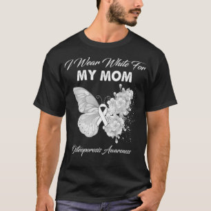Butterfly I Wear White For My Grandma Osteoporosis T-Shirt