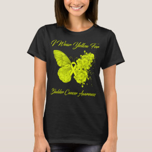 Butterfly I Wear Yellow For Bladder Cancer T-Shirt