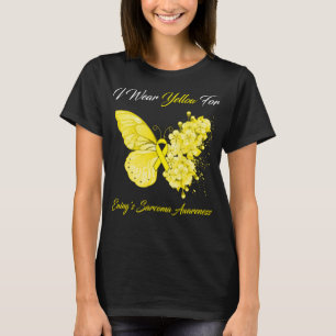 Butterfly I Wear Yellow For Ewing's Sarcoma  T-Shirt