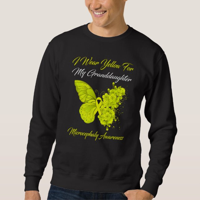 Butterfly I Wear Yellow For My Granddaughter Micro Sweatshirt (Front)