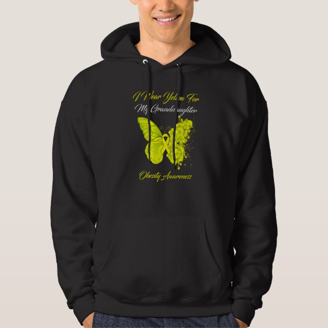 Butterfly I Wear Yellow For My Granddaughter Obesi Hoodie (Front)