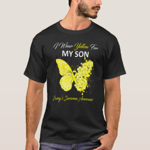 Butterfly I Wear Yellow For My Son Ewing's Sarcoma T-Shirt
