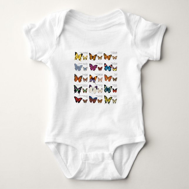 Butterfly Identification Baby Bodysuit (Front)