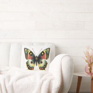 Butterfly Illustration Spring Pillow