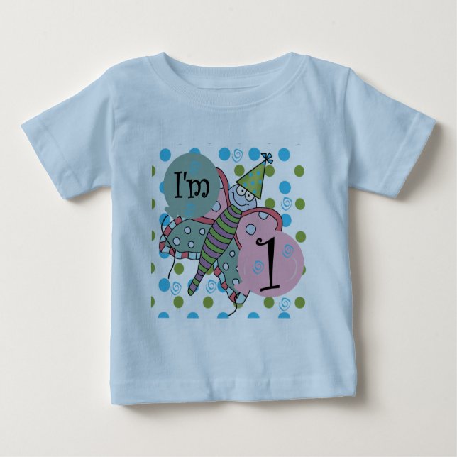 Butterfly I'm 1 Birthday Tshirts and Gifts (Front)
