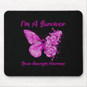 Butterfly I'm A Survivor Brain Aneurysm Awareness Mouse Pad