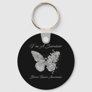 Butterfly Im A Survivor Brain Tumour Awareness Key Ring