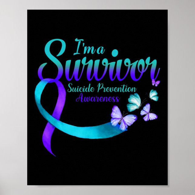 Butterfly I'm A Survivor Suicide Prevention Awaren Poster (Front)