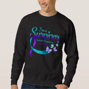 Butterfly I'm A Survivor Suicide Prevention Awaren Sweatshirt