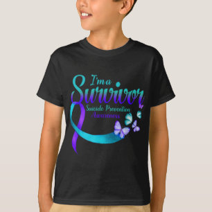 Butterfly Im A Survivor Suicide Prevention Awaren T-Shirt