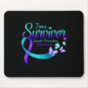 Butterfly Im A Survivor Suicide Prevention Awarene Mouse Pad