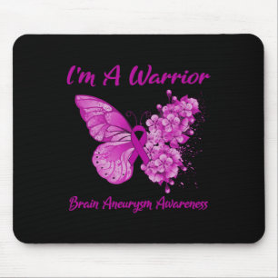 Butterfly I'm A Warrior Brain Aneurysm Awareness 1 Mouse Pad