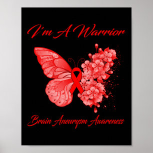 Butterfly I'm A Warrior Brain Aneurysm Awareness Poster