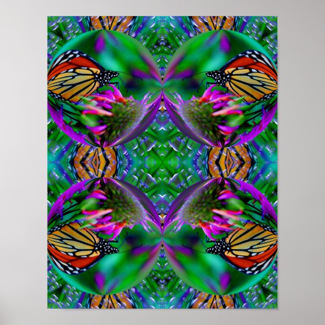 Butterfly In A Bubble Abstract Nature Art   Poster (Front)