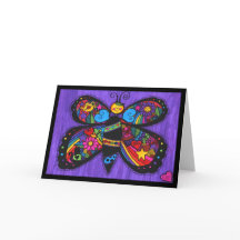 Butterfly In a Purple Sky Card