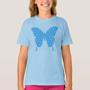 Butterfly in abstract print - shades of blue T-Shirt