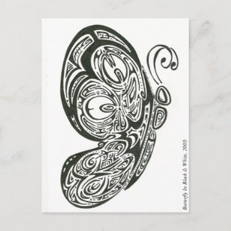 Butterfly In Black & White, 2009 Postcard