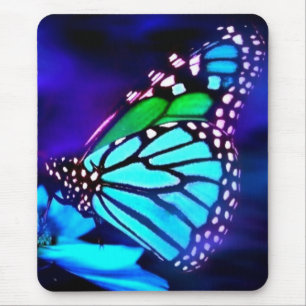 Butterfly in Blue Light Mouse Pad