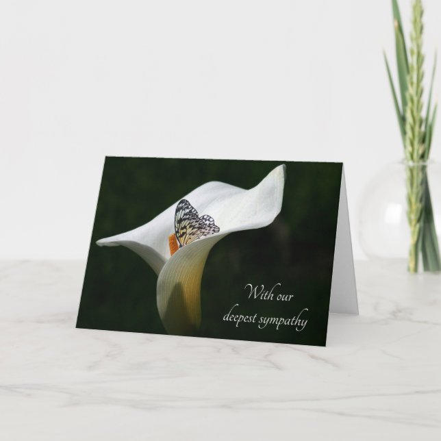 Butterfly in Calla Lily Sympathy  Card (Front)