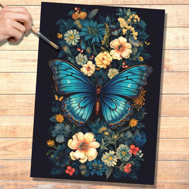 Butterfly in Florals 2 Decoupage Paper (Creator Uploaded)