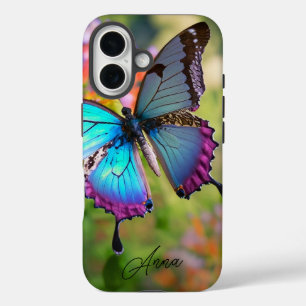 Butterfly in Flower Field Personalised iPhone 16 Case