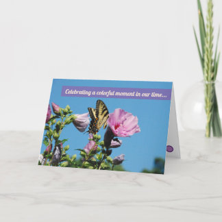 Butterfly in Flowers Thank you Card