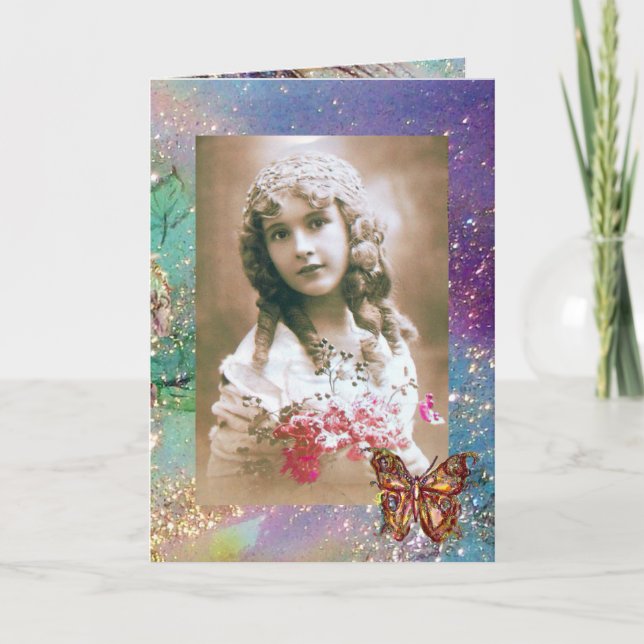 BUTTERFLY IN  GOLD SPARKLES  Photo Template (Front)