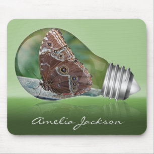 Butterfly in Light Bulb Mouse Pad