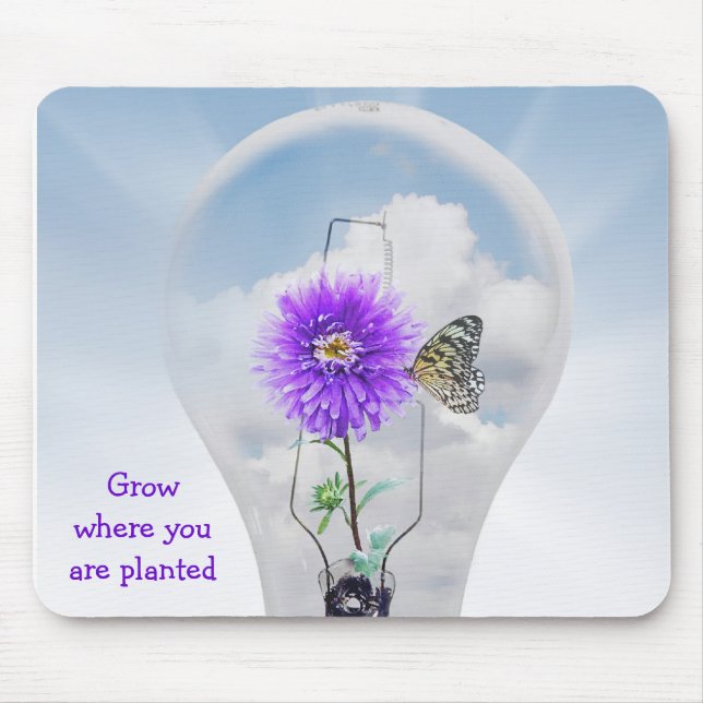 Butterfly in Light Bulb Mouse Pad (Front)