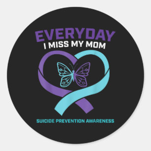 Butterfly In Loving Memory Mum Suicide Prevention Classic Round Sticker