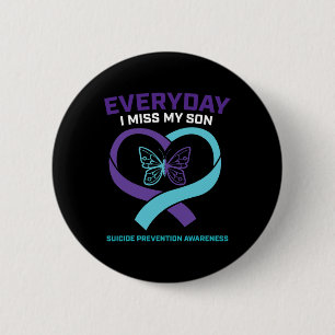Butterfly In Loving Memory Son Suicide Prevention 6 Cm Round Badge