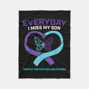 Butterfly In Loving Memory Son Suicide Prevention Fleece Blanket